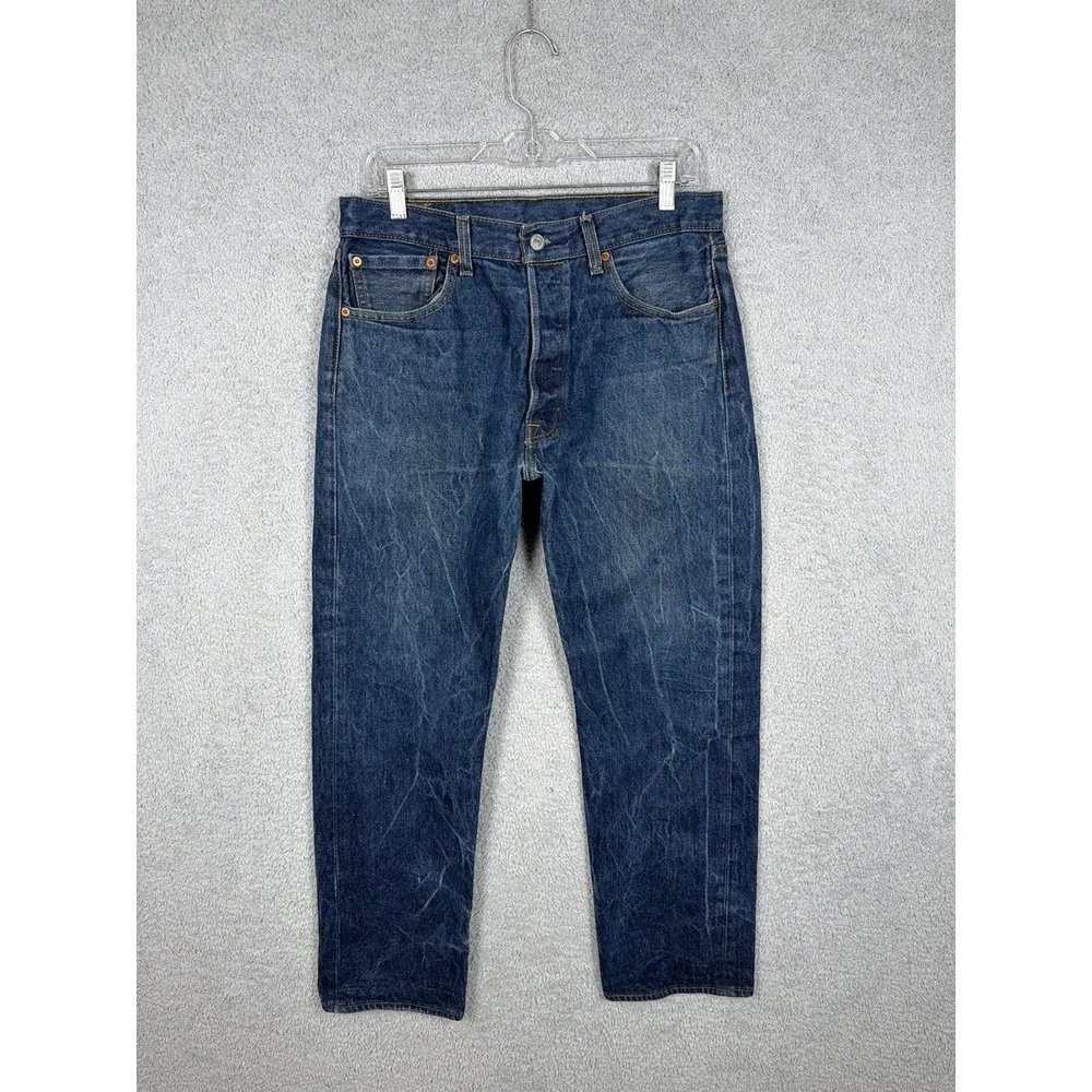 Levi's 501 Original Fit Jeans‎ Men's Actual Size 32x30 Medium Wash Whiskered